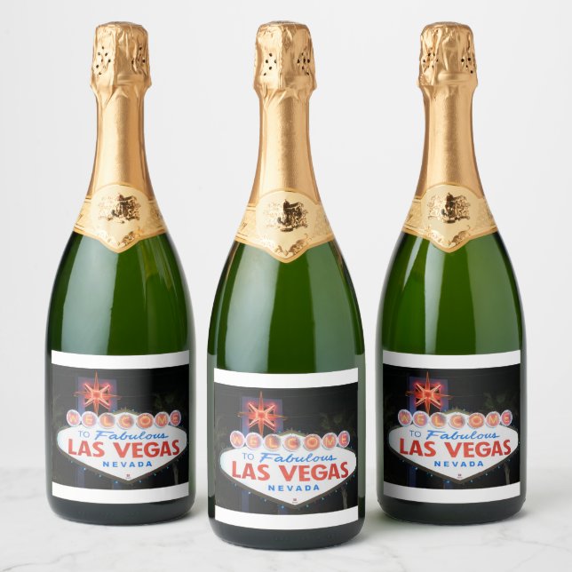 Las Vegas ! Sparkling Wine Label (Bottles)