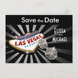 Las Vegas Starburst Save the Date silver black