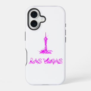Las Vegas Stratosphere Neon Pink Sketch iPhone  16 Case