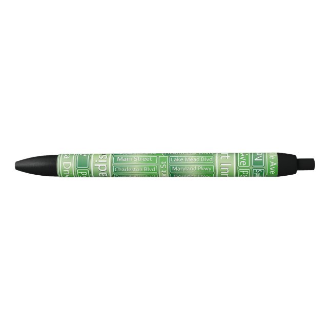 Las Vegas Street Road Signs Black Ink Pen (Front)