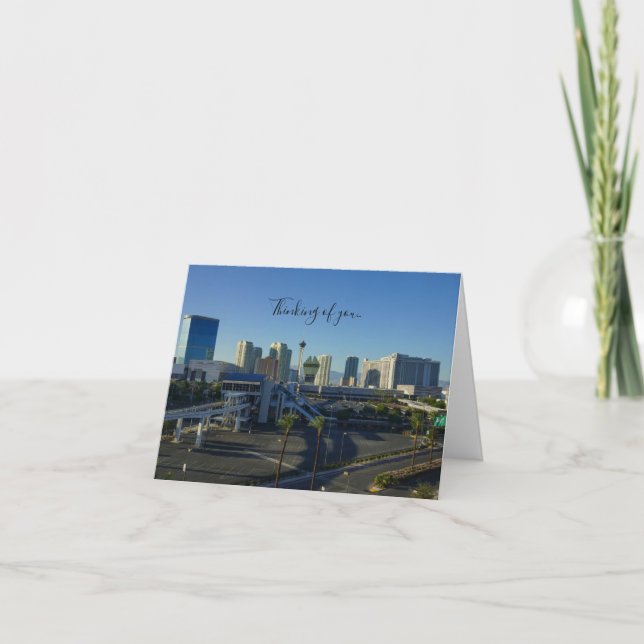 Las Vegas Strip Ahead Thinking Of You Card (Front)