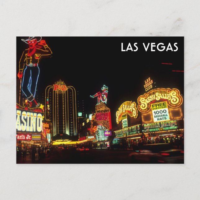 Las Vegas Strip at Night Casino Neon Lights Postcard (Front)