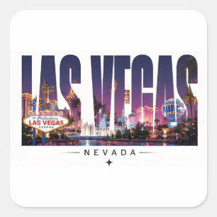🎰 Las Vegas Strip Lights 🎰 Square Sticker