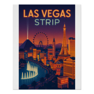 Las Vegas Strip – Retro Cityscape Wall Art