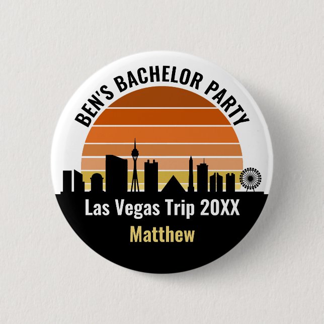 Las Vegas Strip Sunset Custom Vacation 2 Inch Round Button (Front)