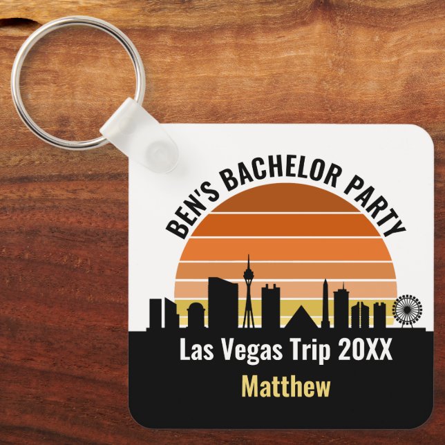 Las Vegas Strip Sunset Custom Vacation Keychain (Front)