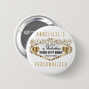 Las Vegas Style Birthday - Customize 2 Inch Round Button