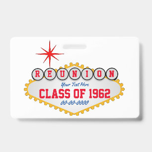Las Vegas Style Reunion Personalize Badge