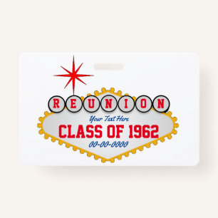 Las Vegas Style Reunion Personalize  Badge