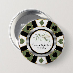 Las Vegas Style Wedding - Green 3 Inch Round Button