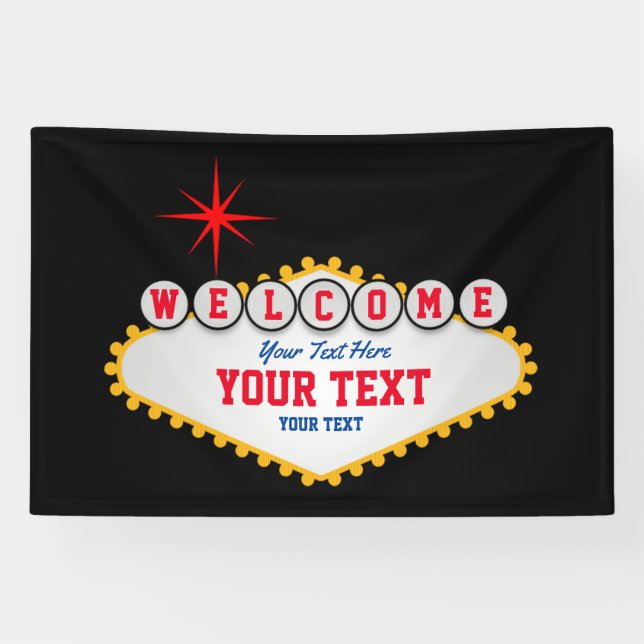 Las Vegas style Welcome to your text Banner (Horizontal)