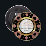 Las Vegas Styled Wedding Dusty Rose Gold Bottle Opener<br><div class="desc">Bottle Opener. Personalize Las Vegas Style Wedding - Dusty Rose Gold ready for you to personalize. 📌If you need further customization, please click the "Click to Customize further" or "Customize or Edit Design"button and use our design tool to resize, rotate, change text colour, add text and so much more.⭐This Product...</div>