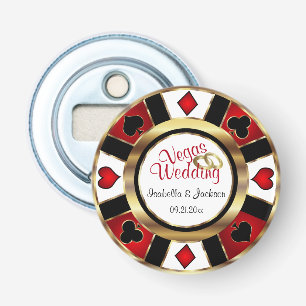 Las Vegas Styled Wedding - Gold, White & Red Bottle Opener