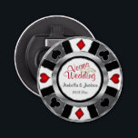 Las Vegas Styled Wedding Silver, Grey, White & Red Bottle Opener<br><div class="desc">Bottle Opener. Personalize Las Vegas Styled Wedding - Silver, Grey, White & Red. 📌If you need further customization, please click the "Click to Customize further" or "Customize or Edit Design"button and use our design tool to resize, rotate, change text colour, add text and so much more.⭐This Product is 100% Customizable....</div>