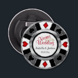 Las Vegas Styled Wedding Silver, Grey, White & Red Bottle Opener<br><div class="desc">Bottle Opener. Personalize Las Vegas Styled Wedding - Silver, Grey, White & Red. 📌If you need further customization, please click the "Click to Customize further" or "Customize or Edit Design"button and use our design tool to resize, rotate, change text colour, add text and so much more.⭐This Product is 100% Customizable....</div>