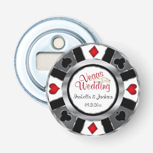 Las Vegas Styled Wedding Silver, Grey, White & Red Bottle Opener