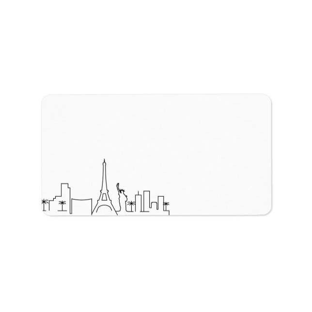 Las Vegas Stylized Skyline |  Blank Label (Front)