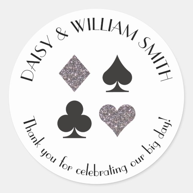 Las Vegas Theme Custom Text Sticker Silver Black (Front)