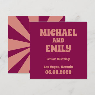 Las Vegas Themed Wedding Save the Date Invitation