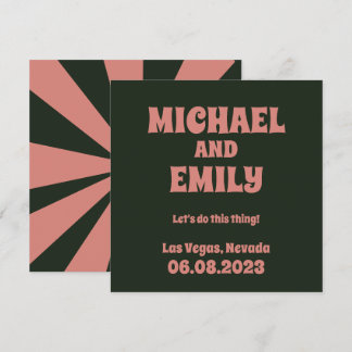 Las Vegas Themed Wedding Save the Date Invitation