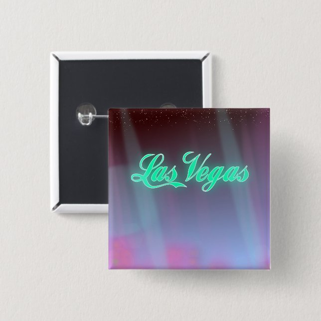 Las Vegas travel poster 2 Inch Square Button (Front & Back)