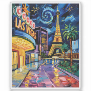 Las Vegas Travel Van Gogh Style Casino Night City 