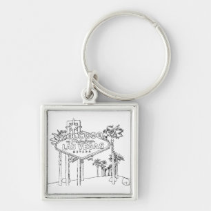 Las Vegas Vacation Drawing Vacation Art Travelling Keychain