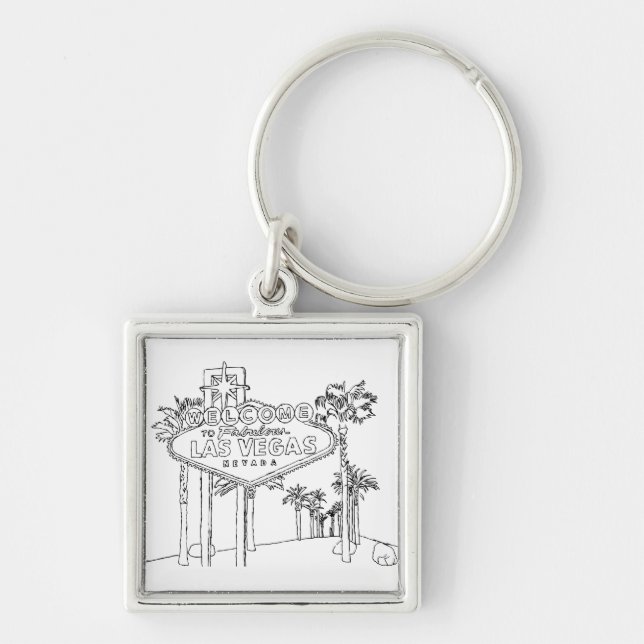 Las Vegas Vacation Drawing Vacation Art Travelling Keychain (Front)