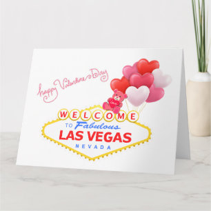 Las Vegas Valentine's Day LOVE Bear Card