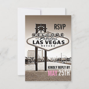 Las Vegas Vintage Sepia Mariage moderne RSVP