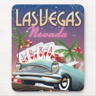 Las Vegas vintage style vacation poster Mouse Pad