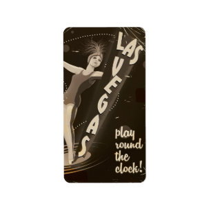 Las Vegas vintage travel poster Label