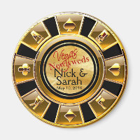 Las Vegas VIP Gold Black Sand Casino Chip Favour