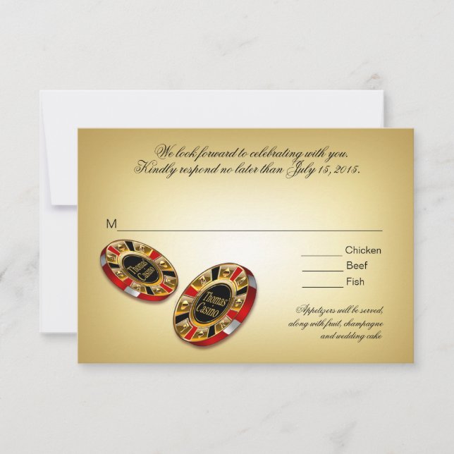 Las Vegas VIP réponse RSVP | rouge (Devant)