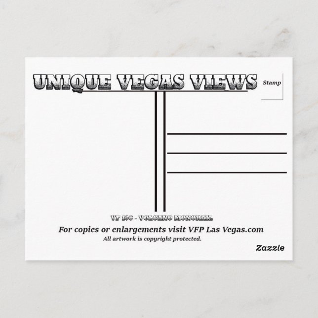 Las Vegas Volcano Monorail Postcard (Back)