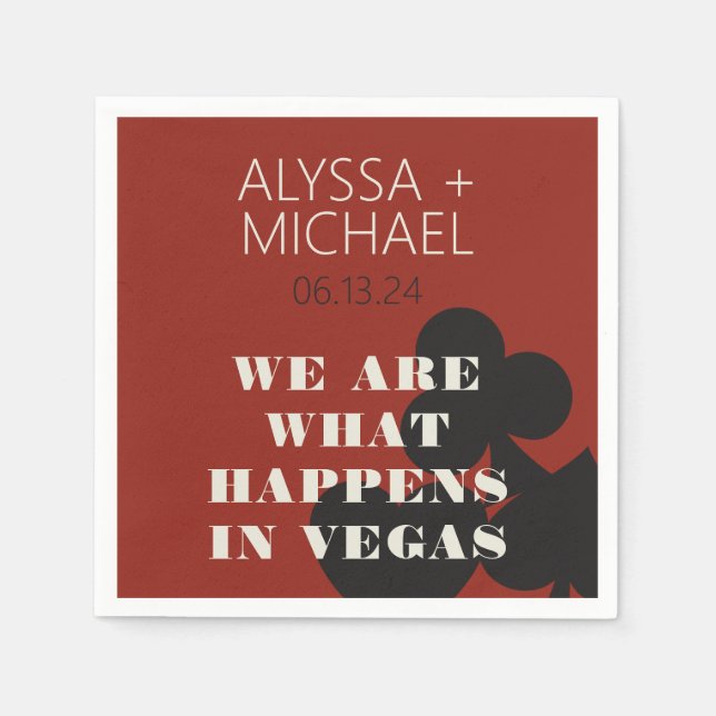 Las Vegas We Are What Happens Wedding Cocktail Napkin (Front)