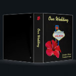 Las Vegas Wedding Album with Hawaiian Hibiscus Binder<br><div class="desc">Las Vegas photo album or memory book,  shown as a wedding album but suitable for any special events. The design combines the famous welcome sign on The Strip with a bright red hibiscus photographed in Hawaii.</div>