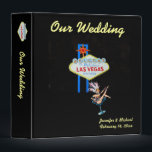 Las Vegas Wedding Album with Welcome Sign Binder<br><div class="desc">Las Vegas photo album or memory book with a design combining the famous welcome sign on The Strip with fun retro style showgirl art.</div>