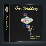 Las Vegas Wedding Album with Welcome Sign Binder<br><div class="desc">Las Vegas photo album or memory book with a design combining the famous welcome sign on The Strip with fun retro style showgirl art.</div>