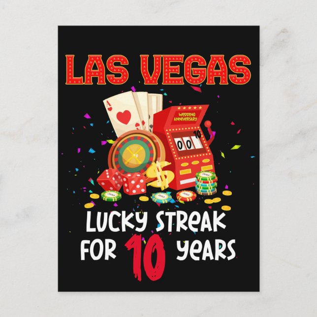 Las Vegas Wedding Anniversary Lucky Couple  Postcard (Front)