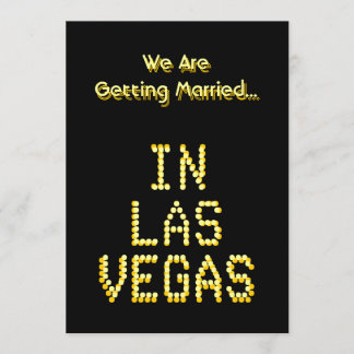 Las Vegas Wedding. Black and Golden Yellow. Custom Invitation