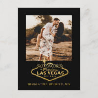 Las Vegas Wedding Black Gold Photo Save the Date