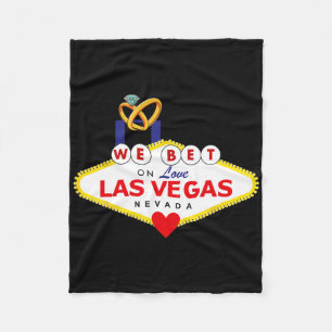 Las Vegas Wedding Bride Groom Matching Shower Hone Fleece Blanket
