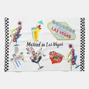 Las Vegas Wedding Bride or Groom Kitchen Towel