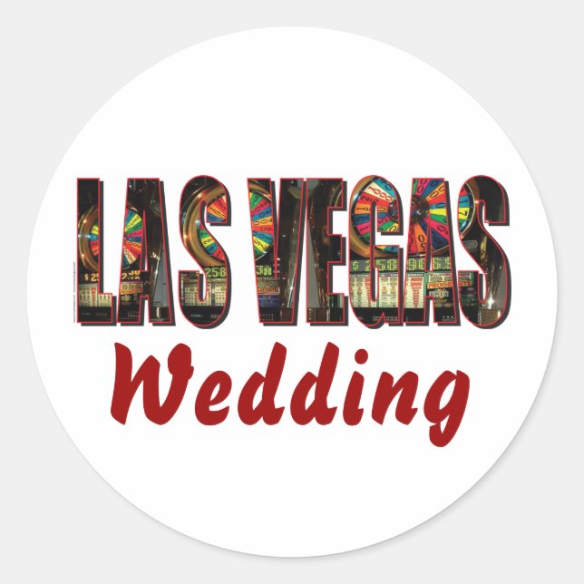Las Vegas Wedding Classic Round Sticker (Front)