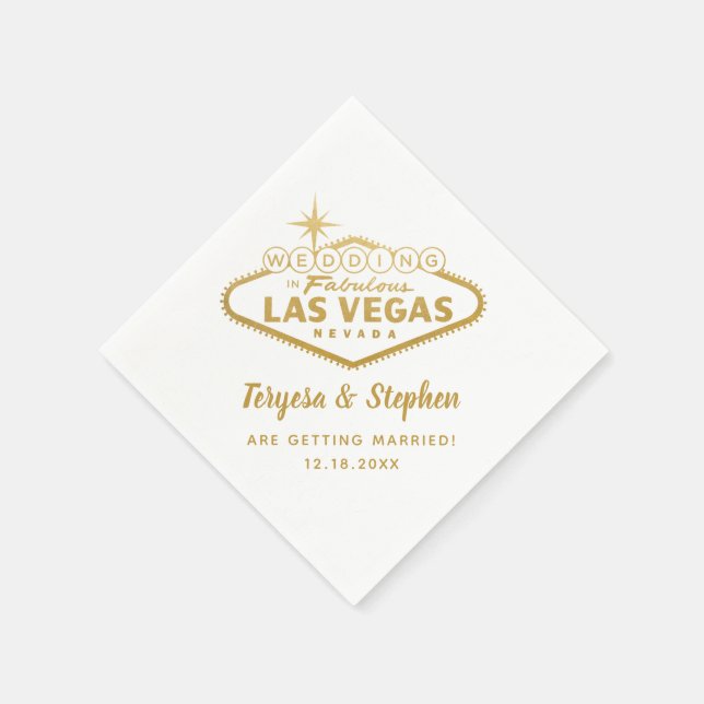 Las Vegas Wedding Custom Napkin (Corner)