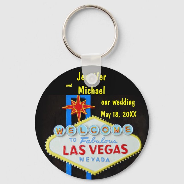 Las Vegas Wedding Date Keychain (Front)