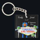 Las Vegas Wedding Favour Keychain<br><div class="desc">Personalized Las Vegas wedding favour . This keychain featuring the famous welcome to fabulous Las Vegas sign. Change text as well as font colour and style by clicking on personalize and then on the next screen select "click to customize further."</div>