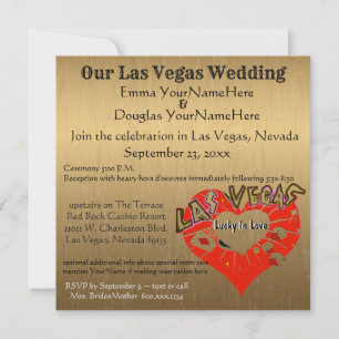 Las Vegas Wedding Gold Invitation