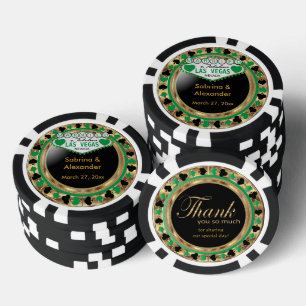 Las Vegas Wedding - Green - Personalize Poker Chips
